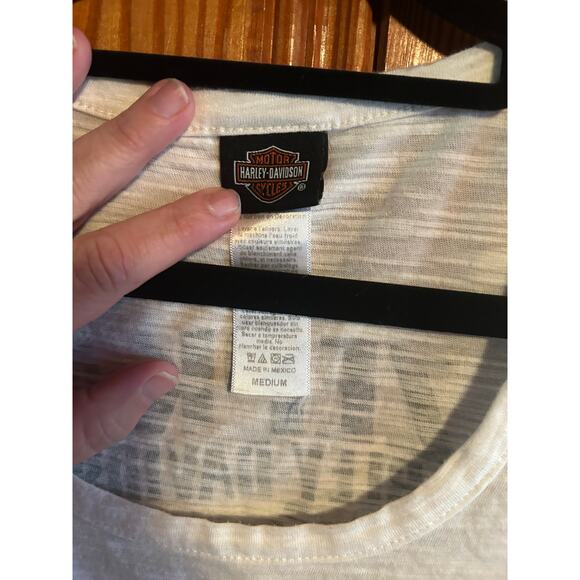 Harley Davidson women’s white/black tank biker motorcycle size medium - Picture 3 of 3